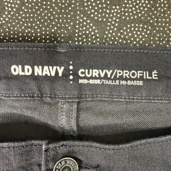 Old Navy Womens Size 16 Short Black Curvy/Profile Mid-Rise Skinny Jeans Denim - Picture 3 of 10